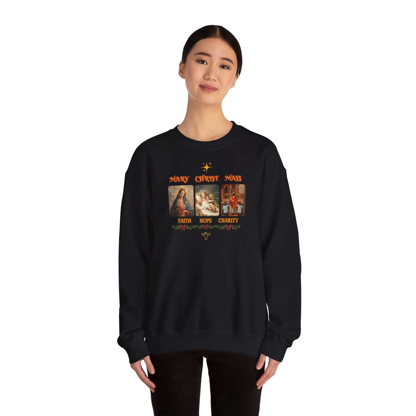 Christmas Crewneck Sweatshirt - Catholic Holiday Design (CT)