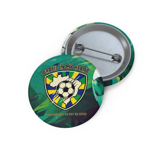 Brazil Pride Soccer Pin Button – "Brazil in My Heart" Badge - Trending Novelties & Gifts