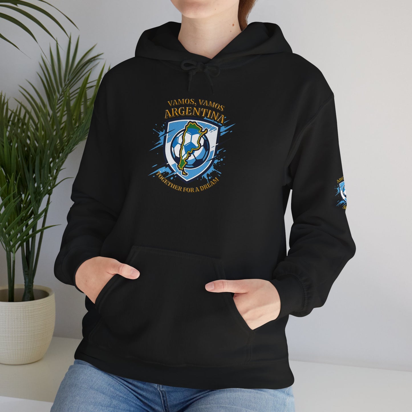 Argentina Soccer Hoodie – Vamos Argentina Crest "Together for a Dream" Fan Hoodie - Trending Novelties & Gifts