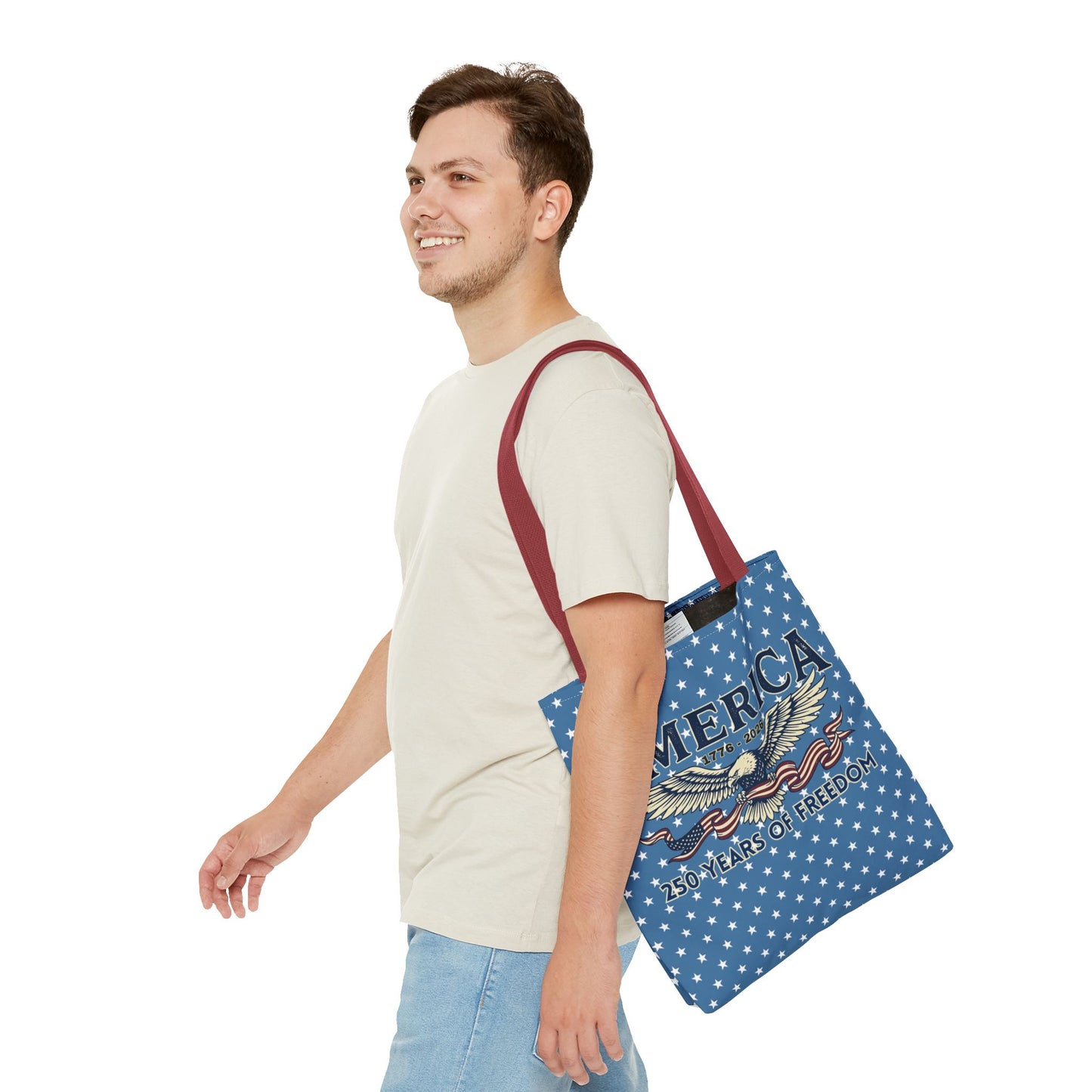 USA 250th ANNIVERSARY Patriotic Tote Bag  | America's 250 Years of Freedom" Eagle Design Tote - Trending Novelties & Gifts