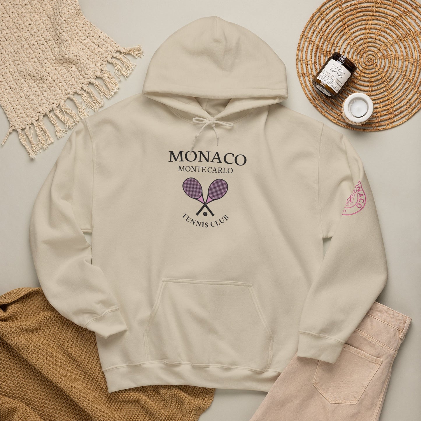Monaco Monte Carlo Tennis Club Hoodie – Vintage Racket Logo Pullover