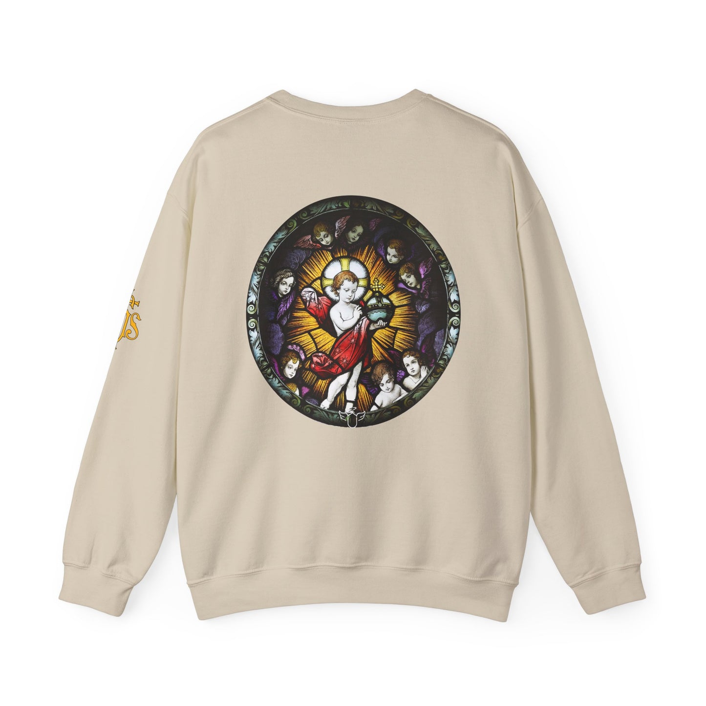 Catholic Stained Glass Designed Baby Jesus  Sweatshirt (CT)