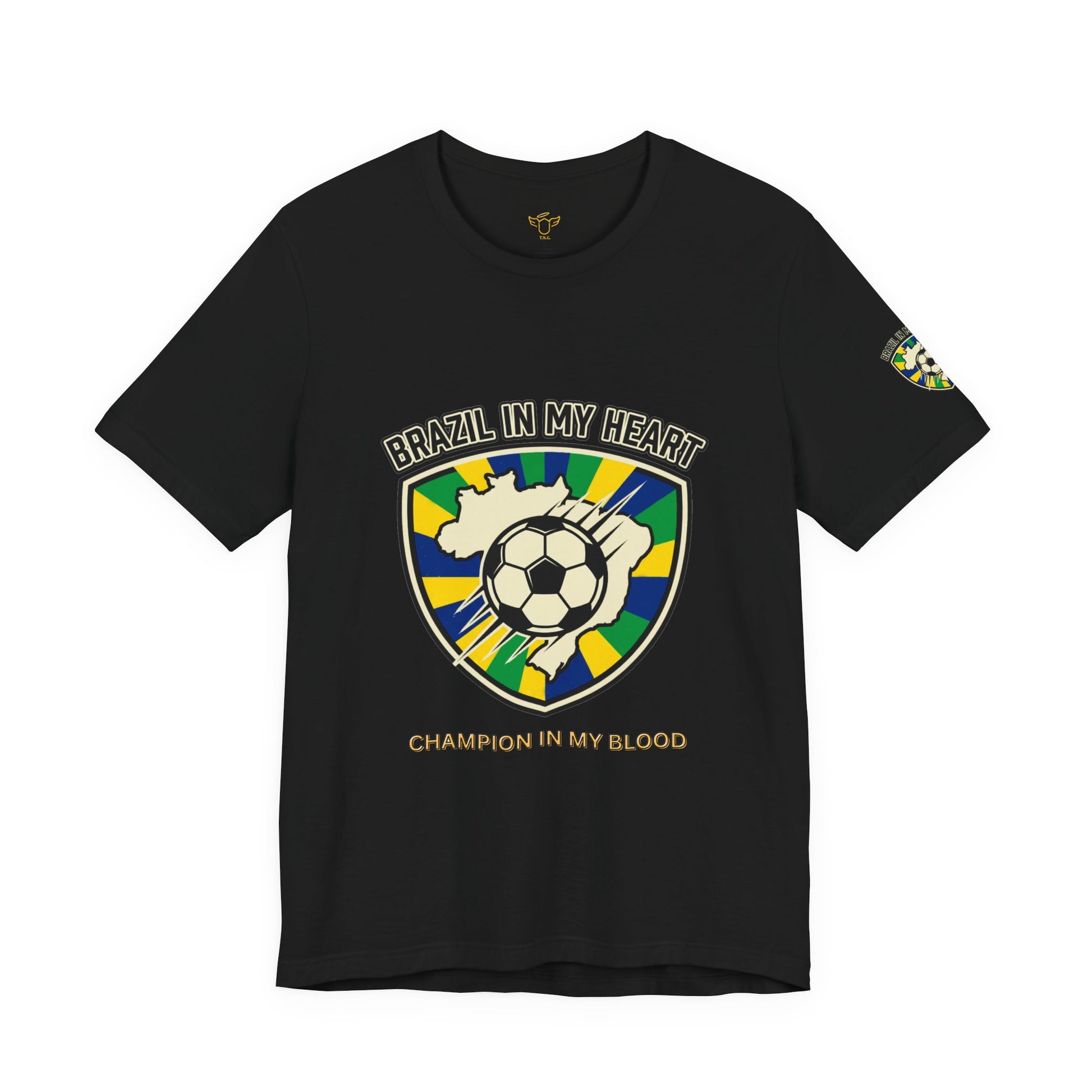 Brazil in My Heart Soccer Crest Tee | Brazil fans world cup 2026 shirts for sale