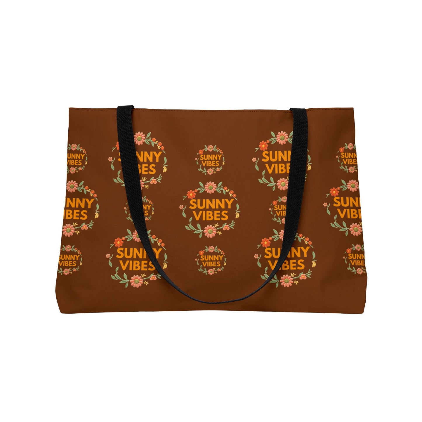 Summer Weekender Tote Bag — "Sunny Vibes" All Over Floral Canvas Beach & Travel Tote - Trending Novelties & Gifts