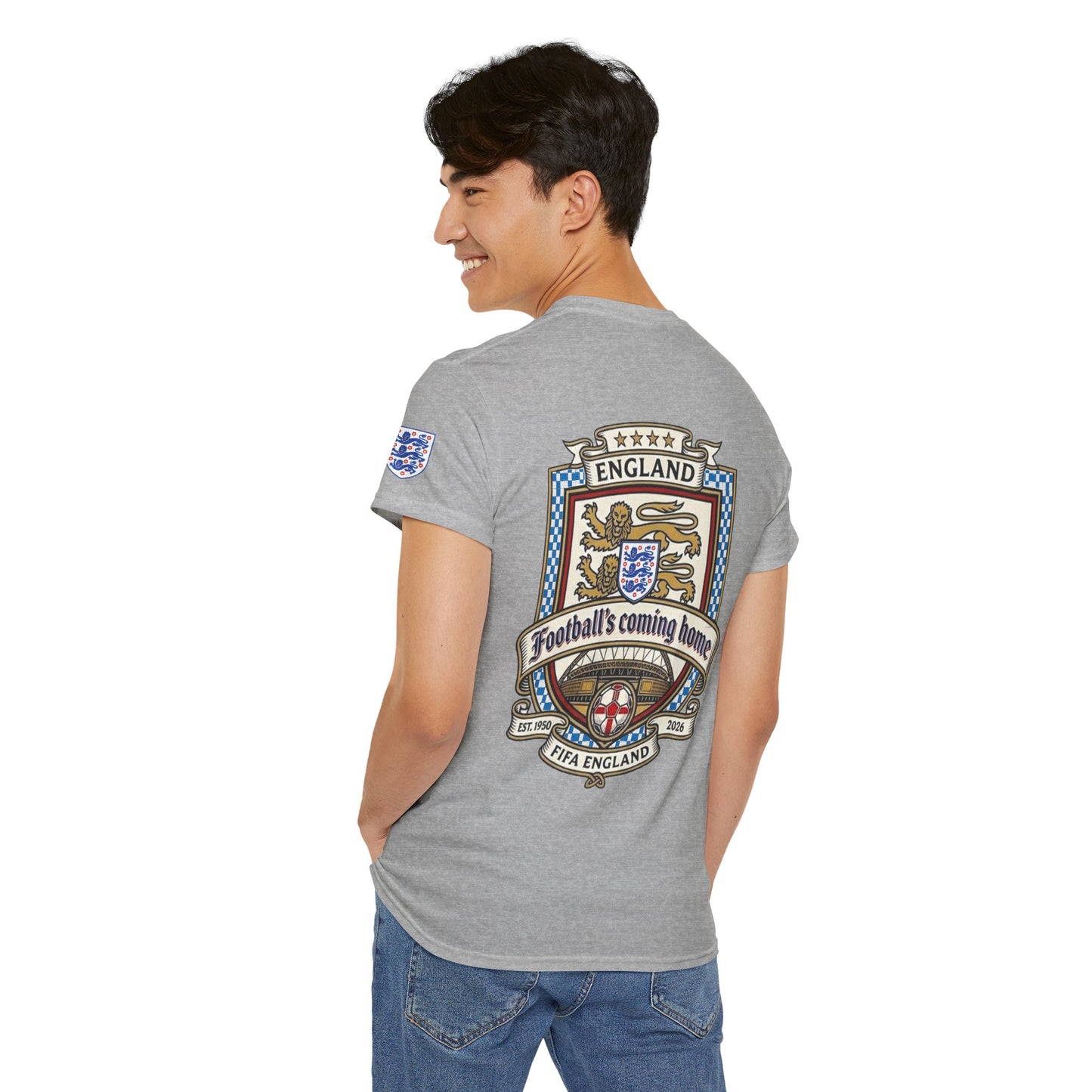 England's Soccer Fan's Crest T-Shirt - "Football's Coming Home"