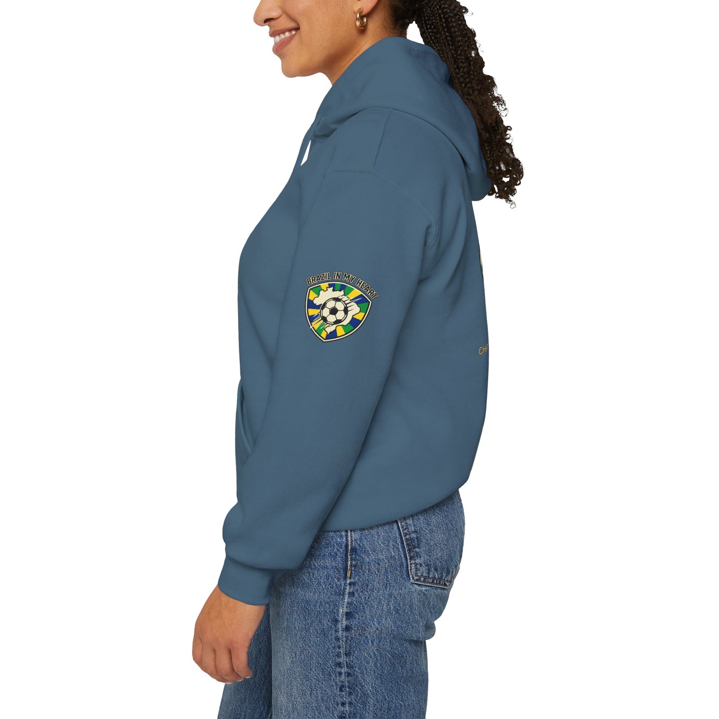 Brazil Pride Shield Soccer Hoodie | Brazil retro soccer hoodie - Trending Novelties & Gifts