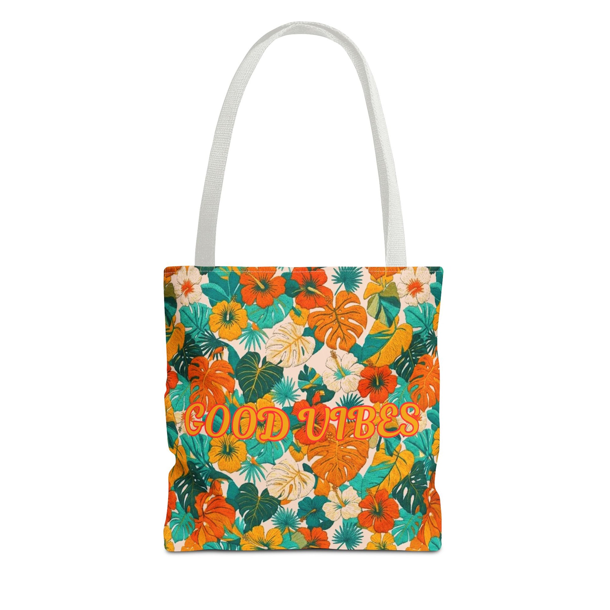 Good Vibes Floral Tote Bag — Summer Tropical All-Over Print Tote - Trending Novelties & Gifts