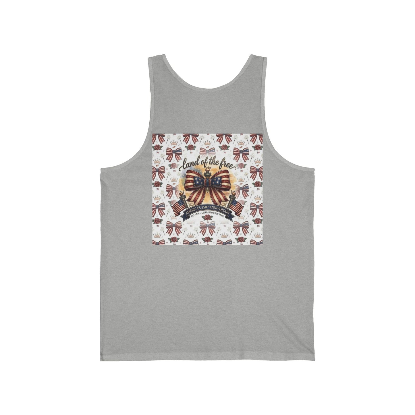 USA 250th Patriotic Tank Top – American Flag Bow Graphic tank top - Trending Novelties & Gifts