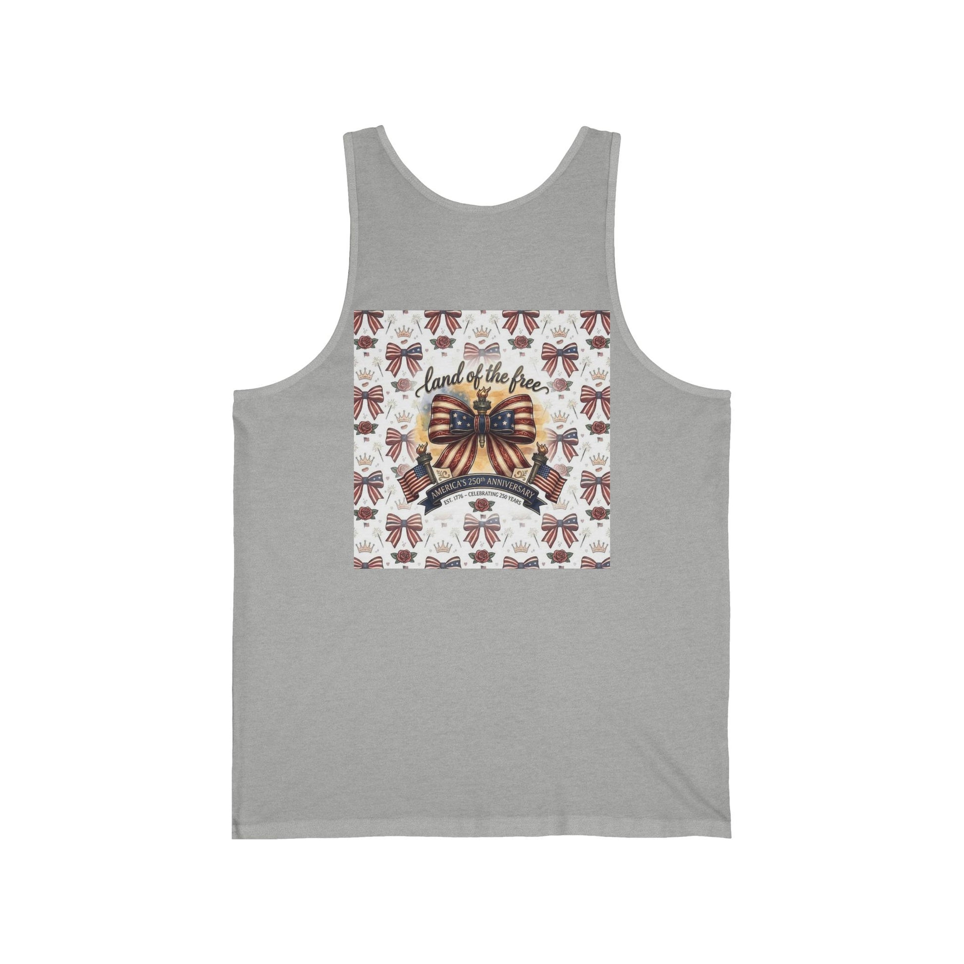 USA 250th Patriotic Tank Top – American Flag Bow Graphic tank top - Trending Novelties & Gifts
