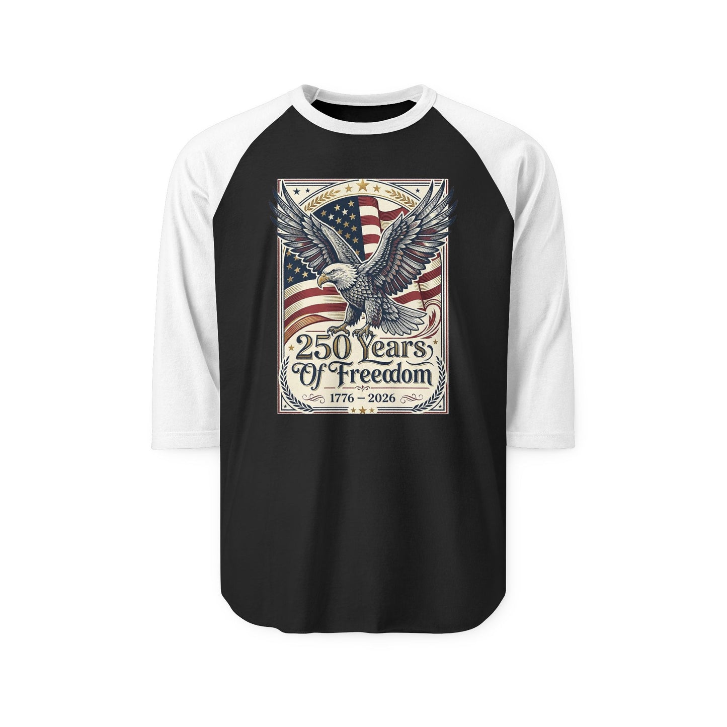 250 Years of Freedom Eagle Raglan Shirt — USA 250th ANNIVERSARY Baseball Tee - Trending Novelties & Gifts
