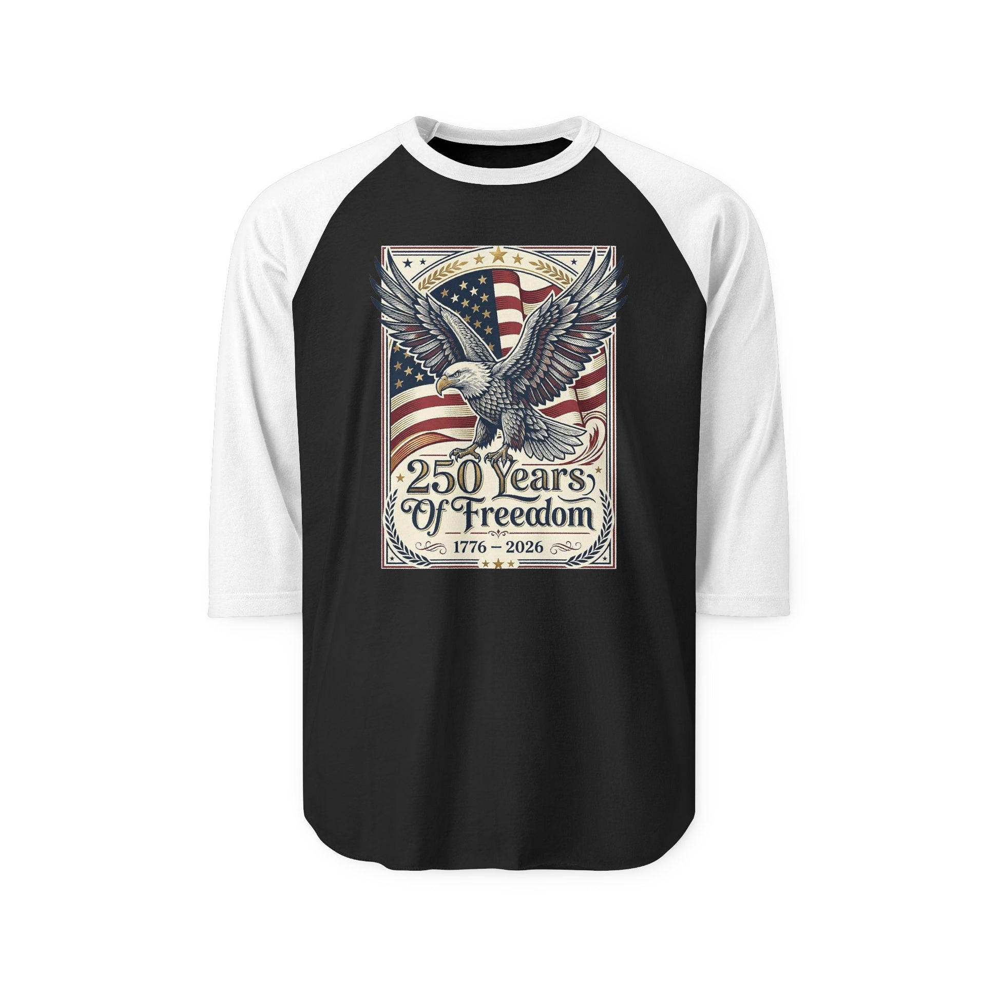250 Years of Freedom Eagle Raglan Shirt — USA 250th ANNIVERSARY Baseball Tee - Trending Novelties & Gifts
