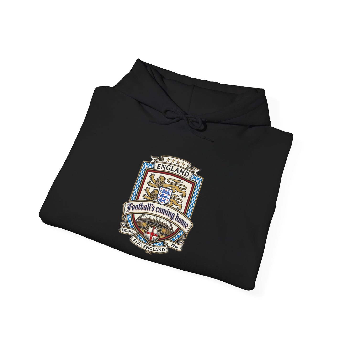 England Football Crest Hoodie - "Football's Coming Home" Soccer Fan Pullover