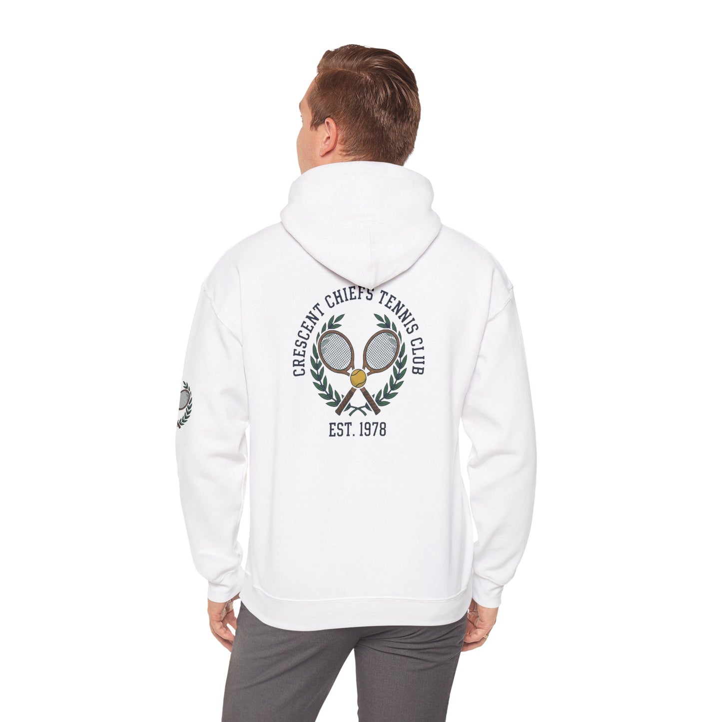 Tennis Club Hoodie — "Crescent Chief's Tennis Club" Retro Athletic Pullover