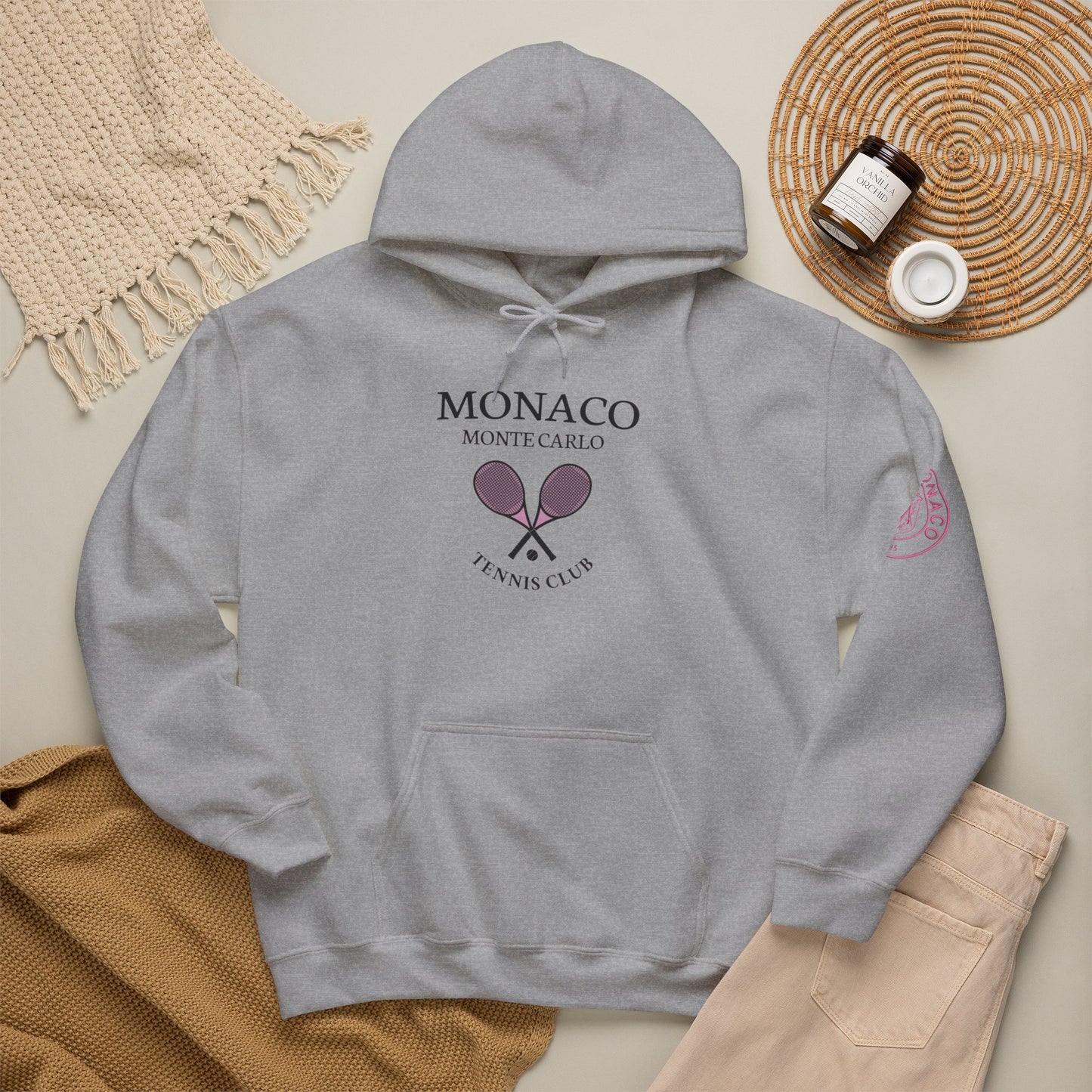 Monaco Monte Carlo Tennis Club Hoodie – Vintage Racket Logo Pullover
