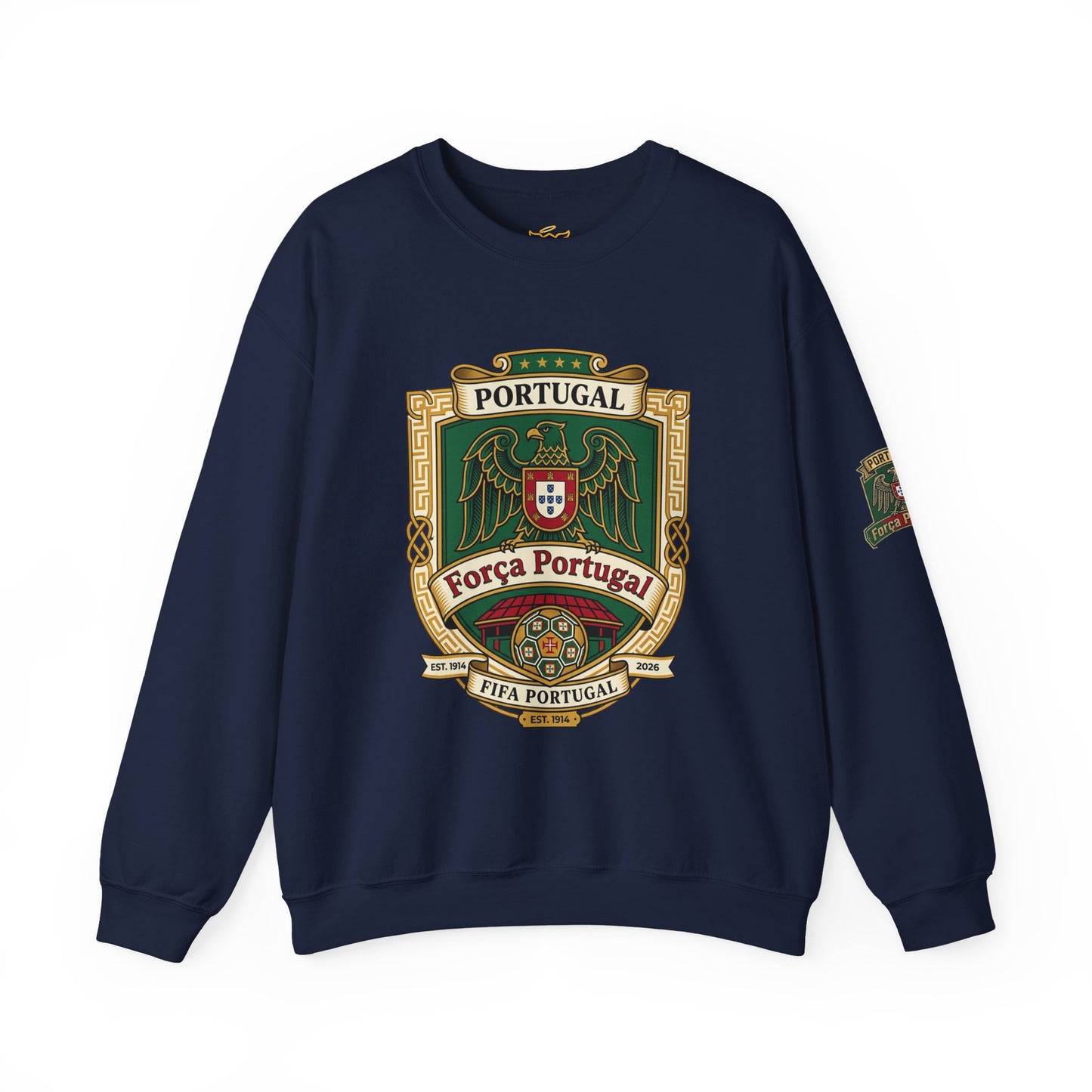 Portugal Soccer Fan Unisex Heavy Blend™ Crewneck Sweatshirt - Classic Portugal Soccer Crest Design Sweatshirt