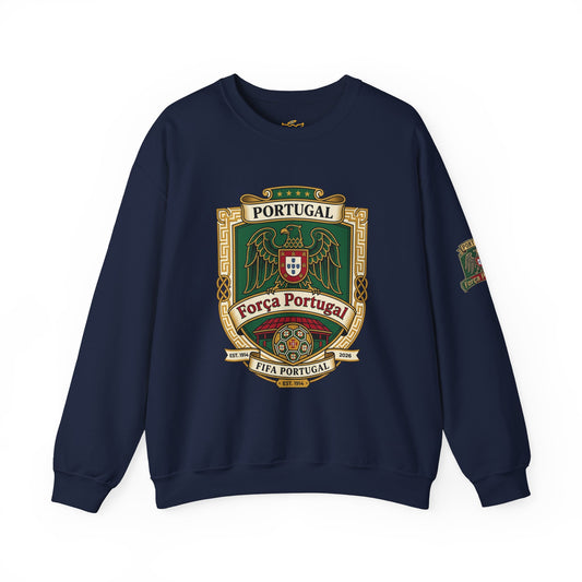 Portugal Soccer Fan Unisex Heavy Blend™ Crewneck Sweatshirt - Classic Portugal Soccer Crest Design Sweatshirt