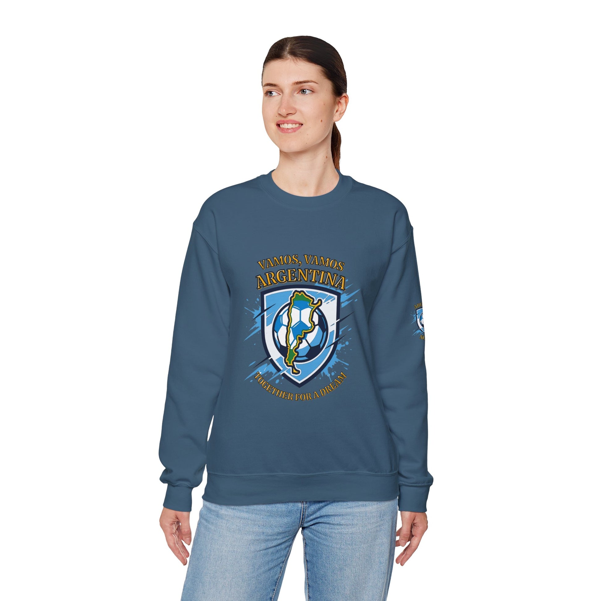 Argentina Soccer Crewneck Sweatshirt – "Vamos, Vamos Argentina" Football Fan Pullover - Trending Novelties & Gifts