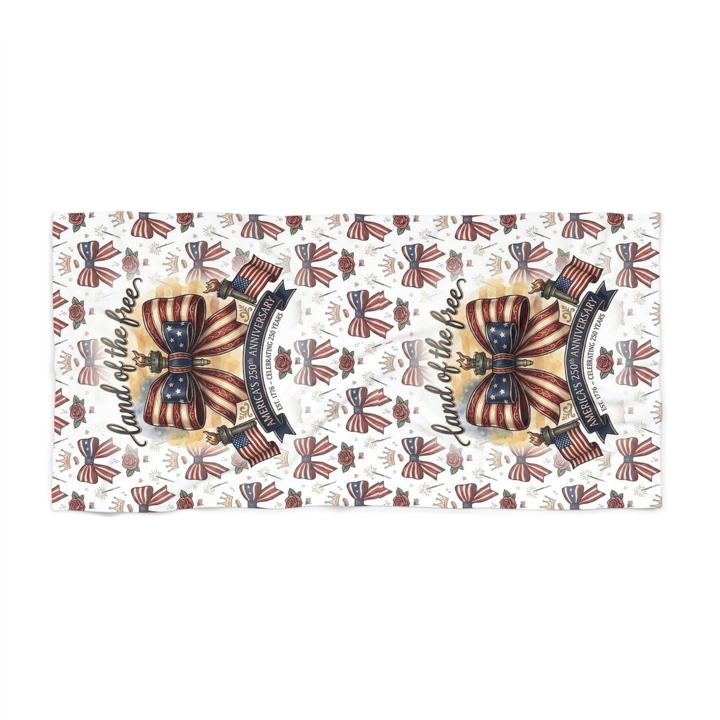 USA 250th ANNIVERSARY Beach Towel – American 250th ANNIVERSARY Bow Design Towel - Trending Novelties & Gifts