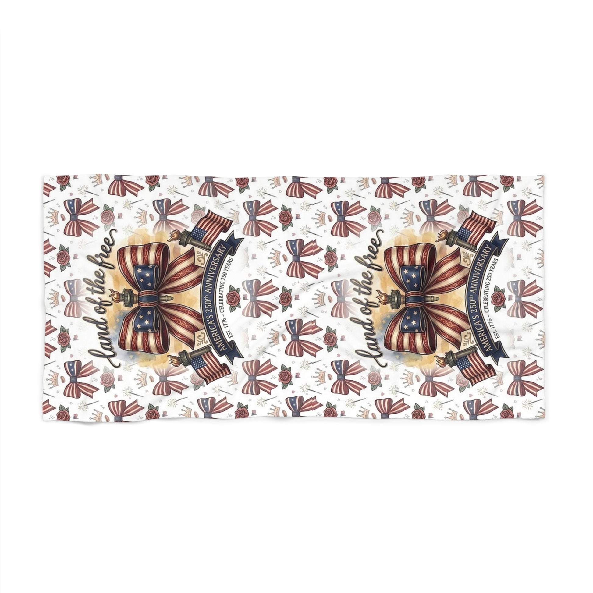USA 250th ANNIVERSARY Beach Towel – American 250th ANNIVERSARY Bow Design Towel - Trending Novelties & Gifts