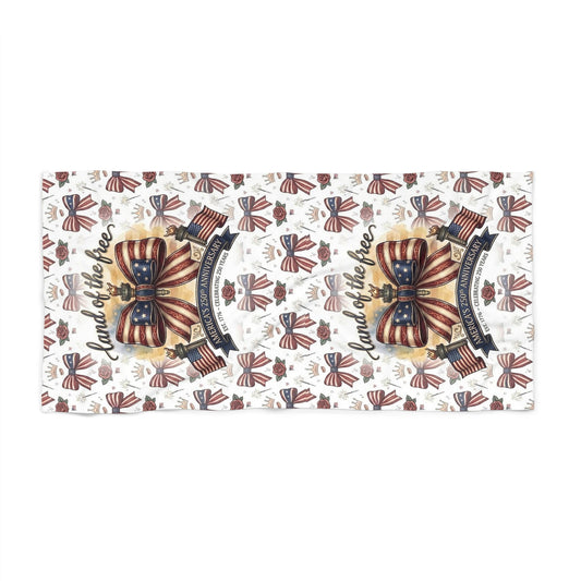 USA 250th ANNIVERSARY Beach Towel – American 250th ANNIVERSARY Bow Design Towel - Trending Novelties & Gifts