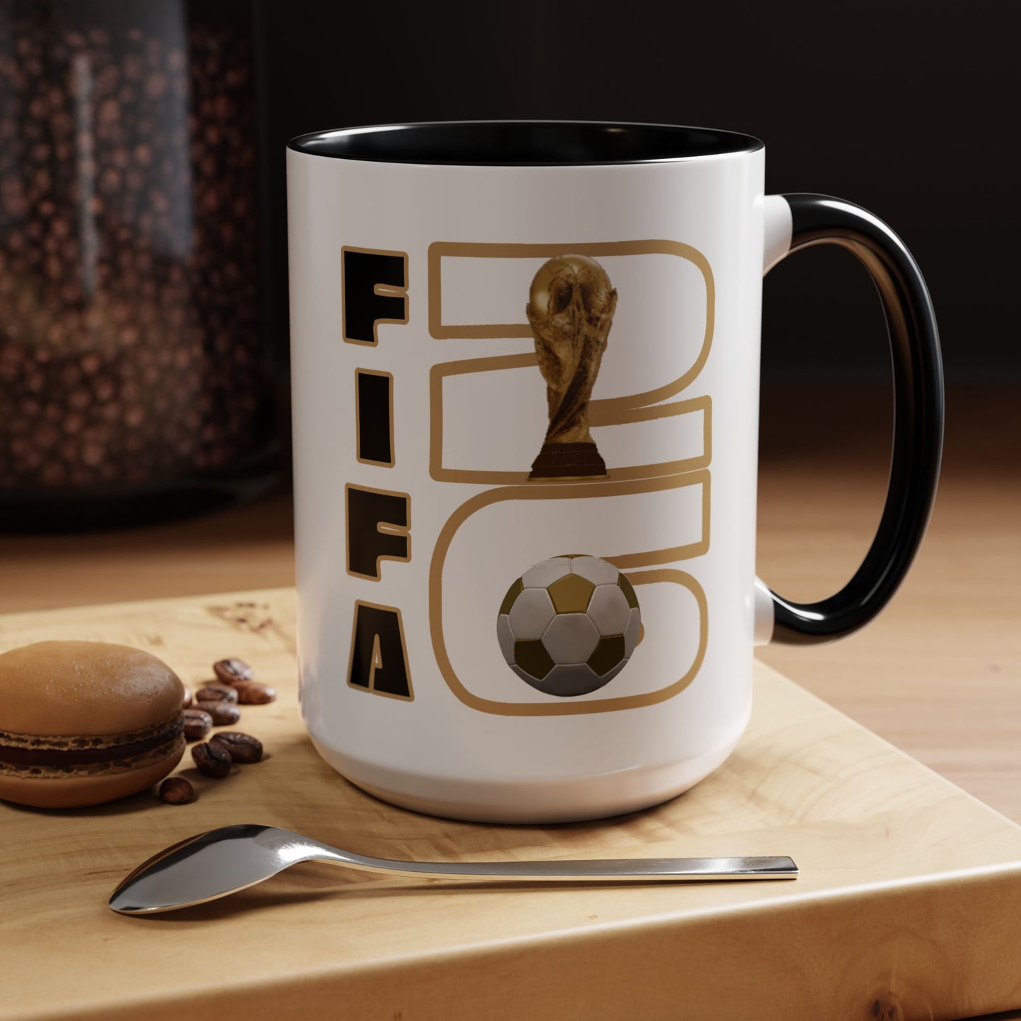 FIFA World Cup '26 Coffee Mug — Soccer Trophy & Ball Graphic 11/15oz
