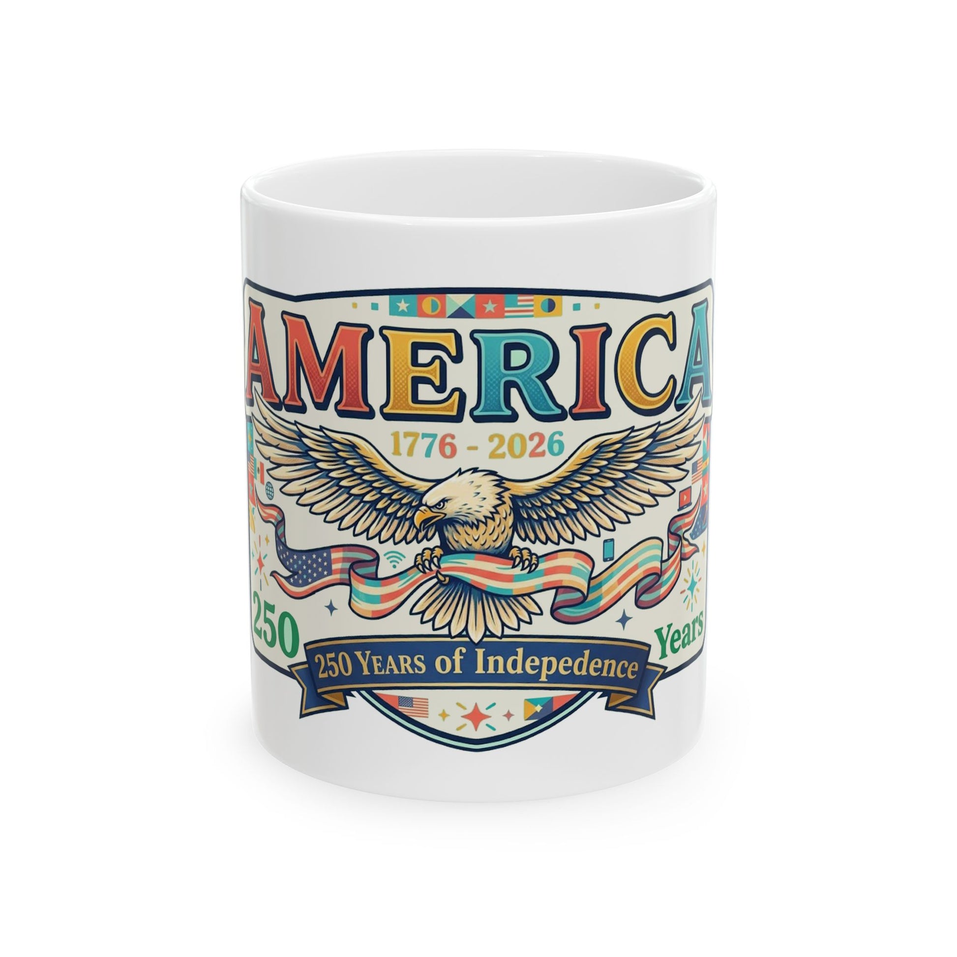 USA 250th ANNIVERSARY Patriotic Eagle Coffee Mug | America 250 Years of Independence Ceramic Mug - Trending Novelties & Gifts