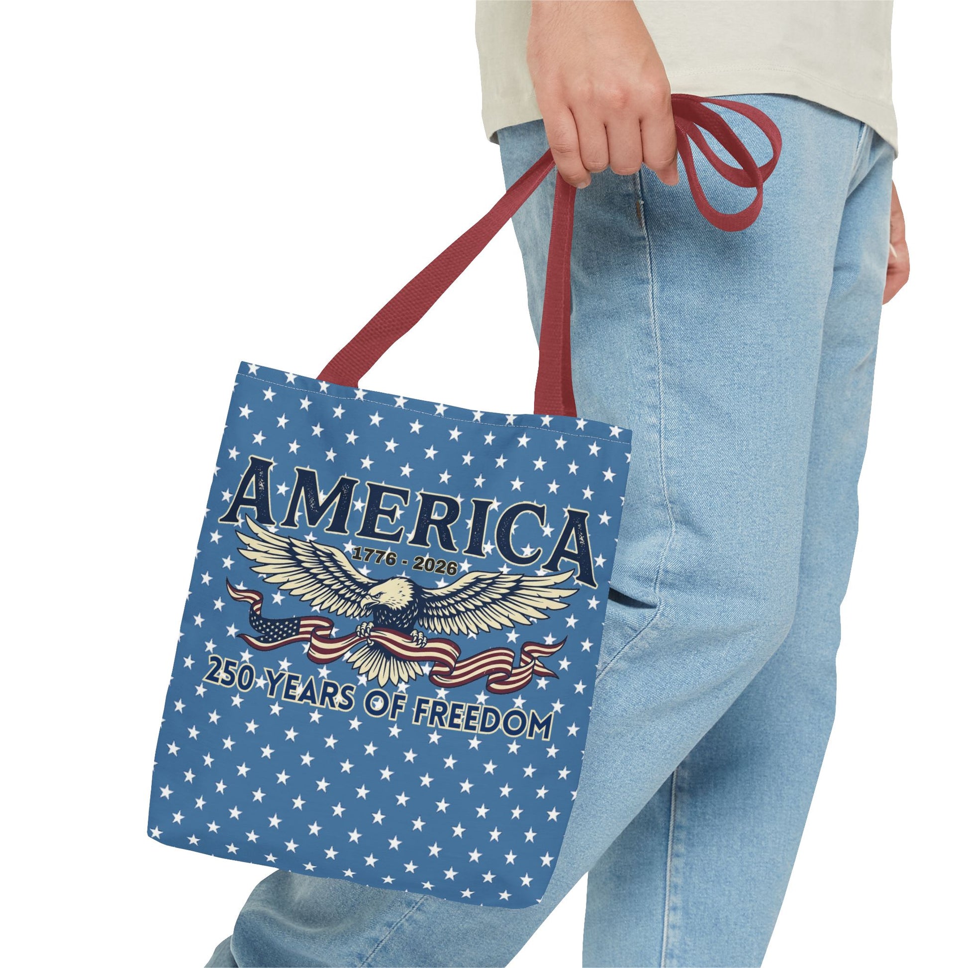 USA 250th ANNIVERSARY Patriotic Tote Bag  | America's 250 Years of Freedom" Eagle Design Tote - Trending Novelties & Gifts