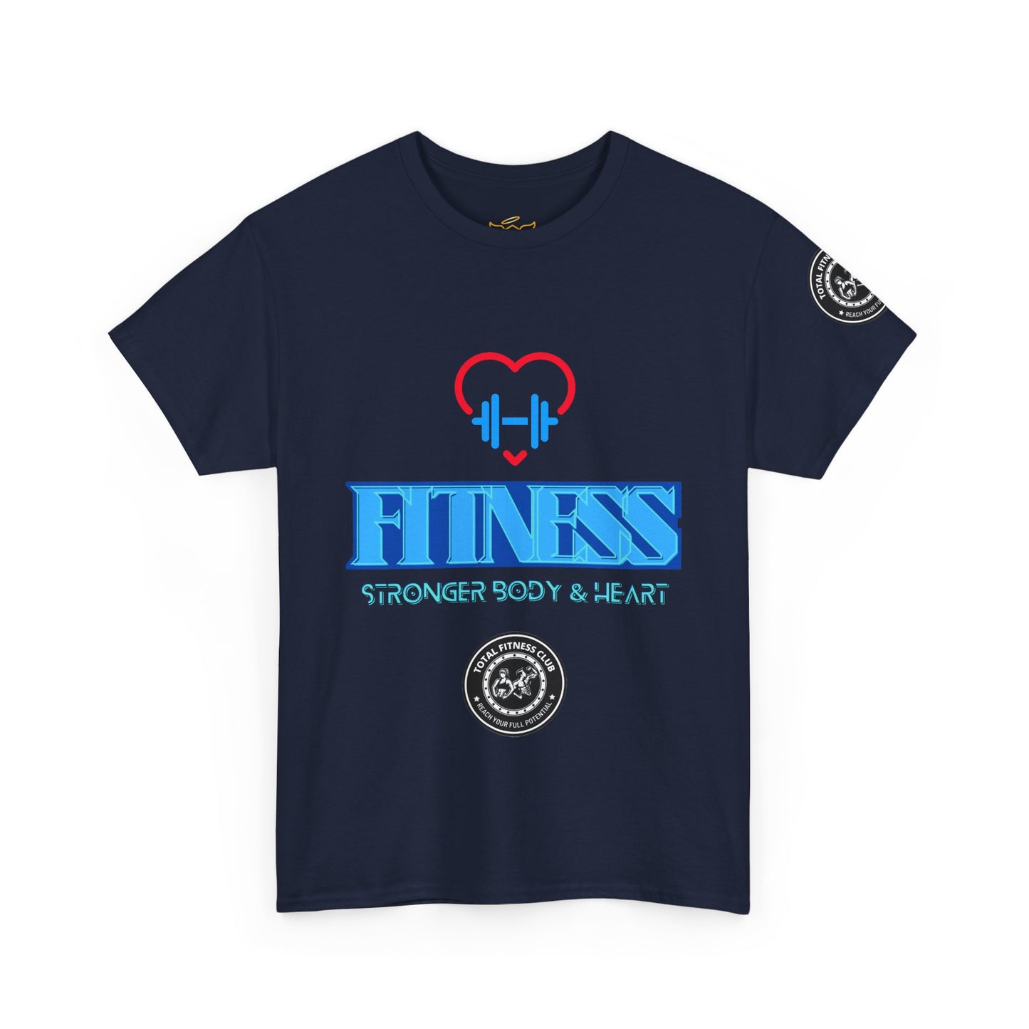 Fitness Quotes Cotton T-shirt (9) - 'Fitness for a Stronger body and heart'. FQT