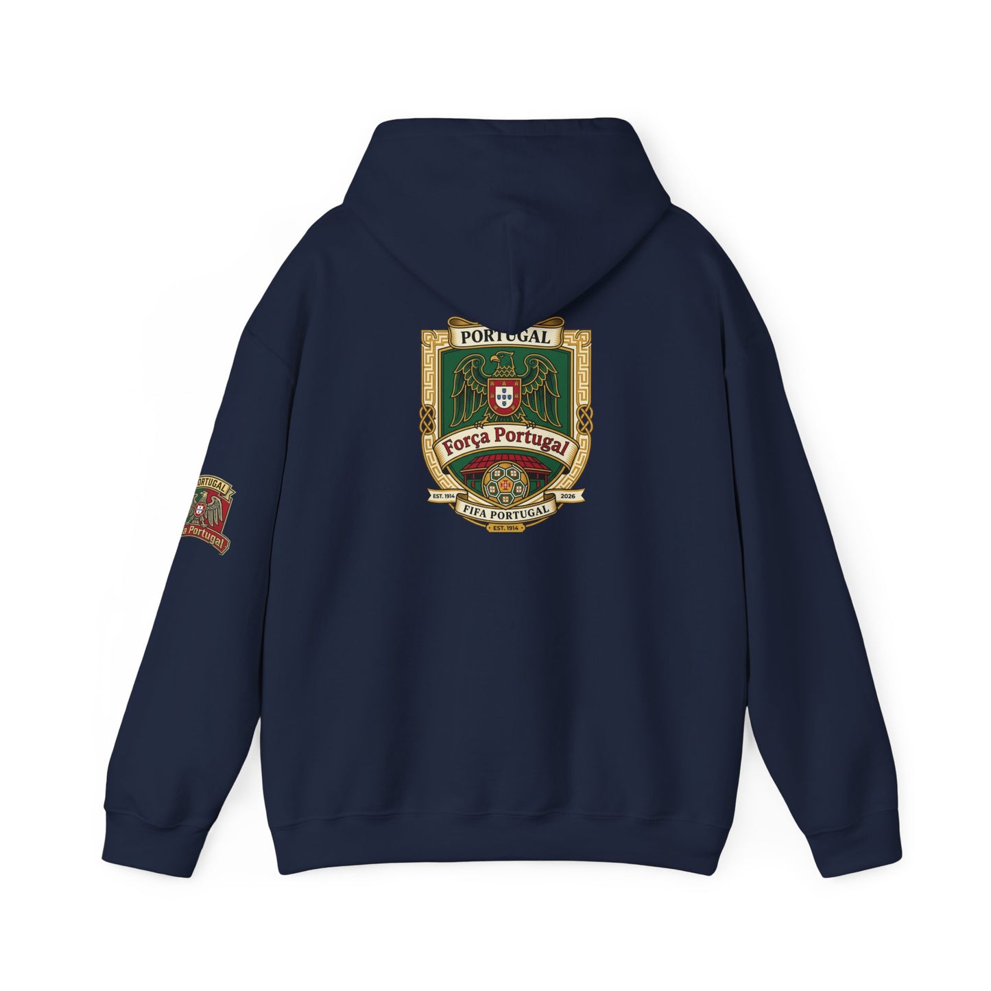 Portugal Soccer Crest Hoodie — Classic Portuguese Pride Pullover