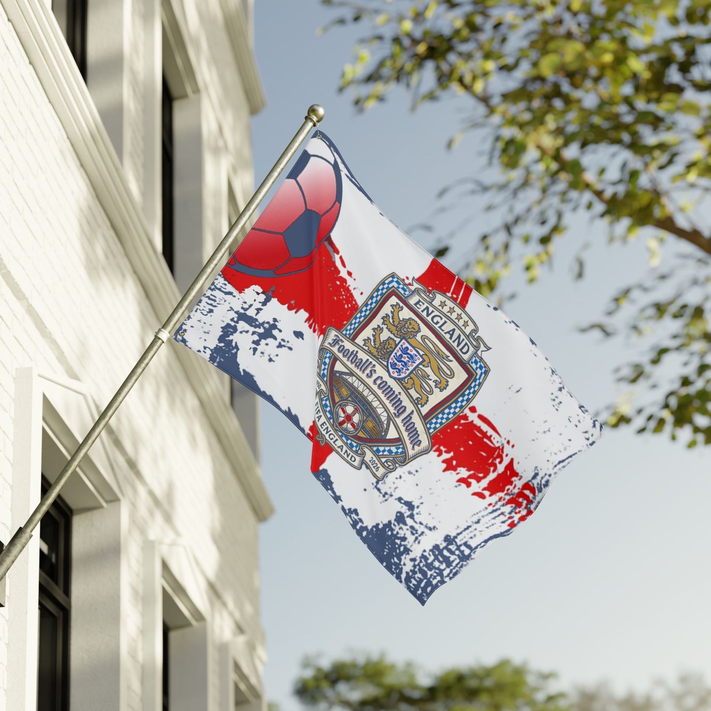 England Football Flag – 'Football's Coming Home' Soccer Fan Banner