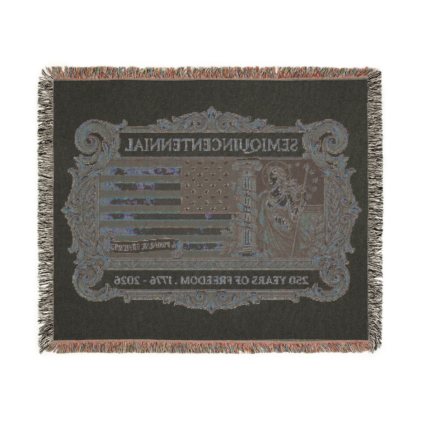 USA 250th ANNIVERSARY (SemiQuinCentennial) Woven Blanket – 250 Years of Freedom USA Flag Throw - Trending Novelties & Gifts
