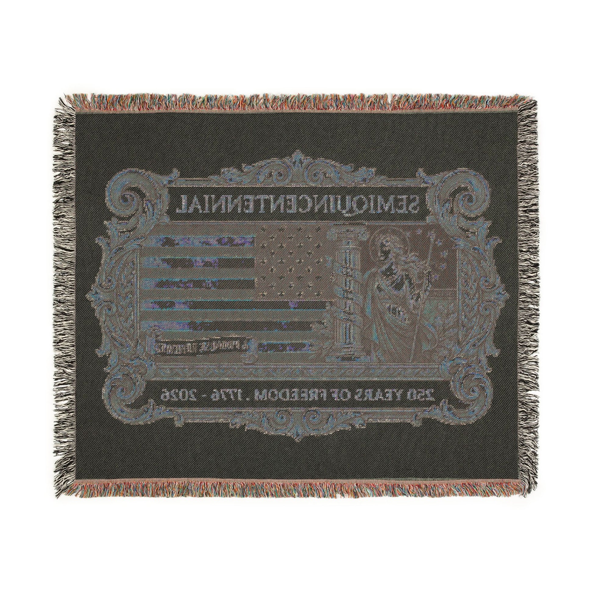 USA 250th ANNIVERSARY (SemiQuinCentennial) Woven Blanket – 250 Years of Freedom USA Flag Throw - Trending Novelties & Gifts