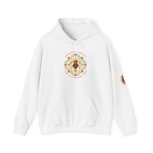 Sacred Heart Rose Hoodie — Spiritual Heart Graphic Sweatshirt (CT)