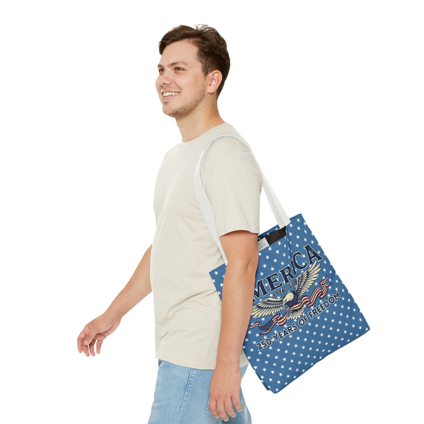 USA 250th ANNIVERSARY Patriotic Tote Bag  | America's 250 Years of Freedom" Eagle Design Tote - Trending Novelties & Gifts