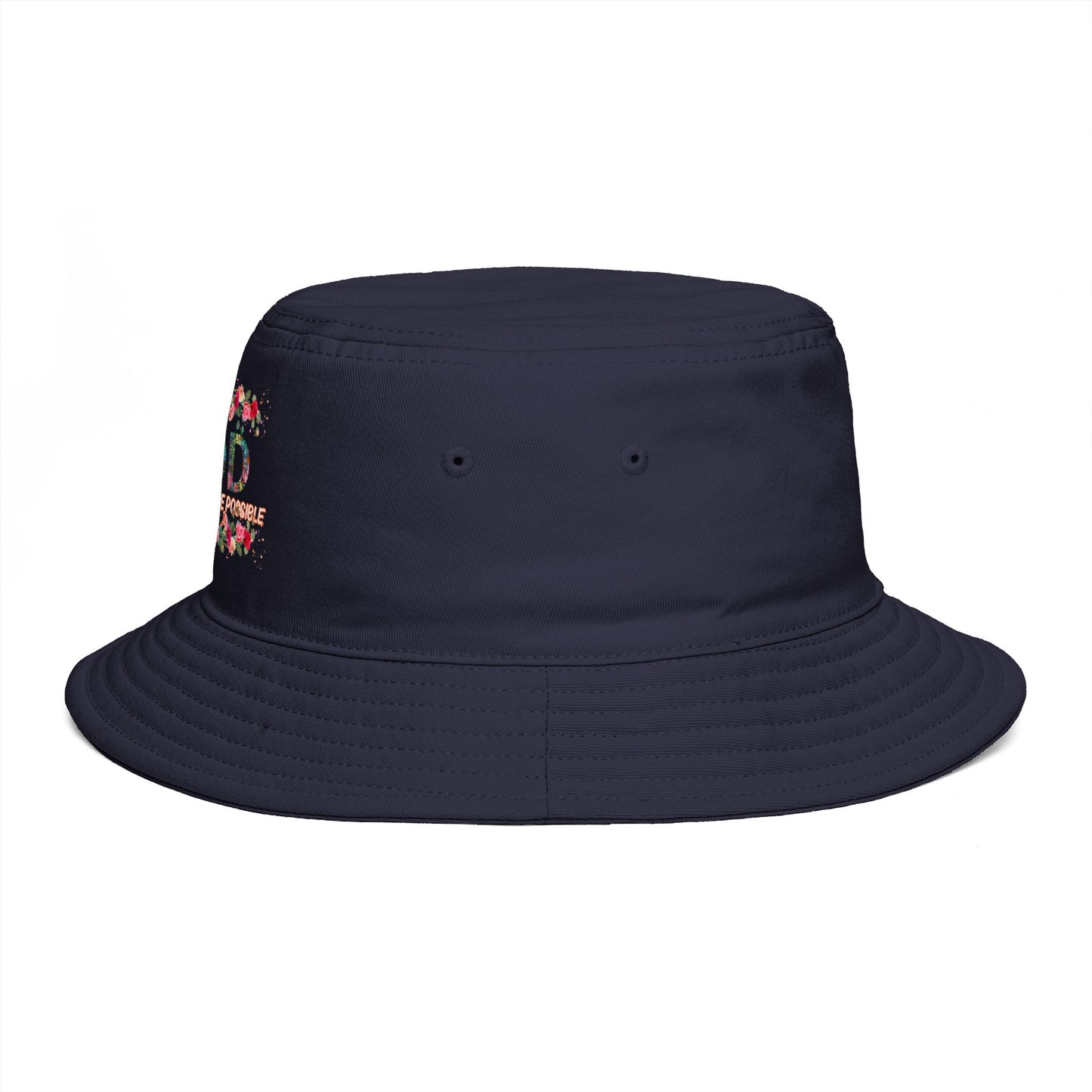 Floral Bucket Hat - With GOD all things are possible. Summer Hat - Trending Novelties & Gifts