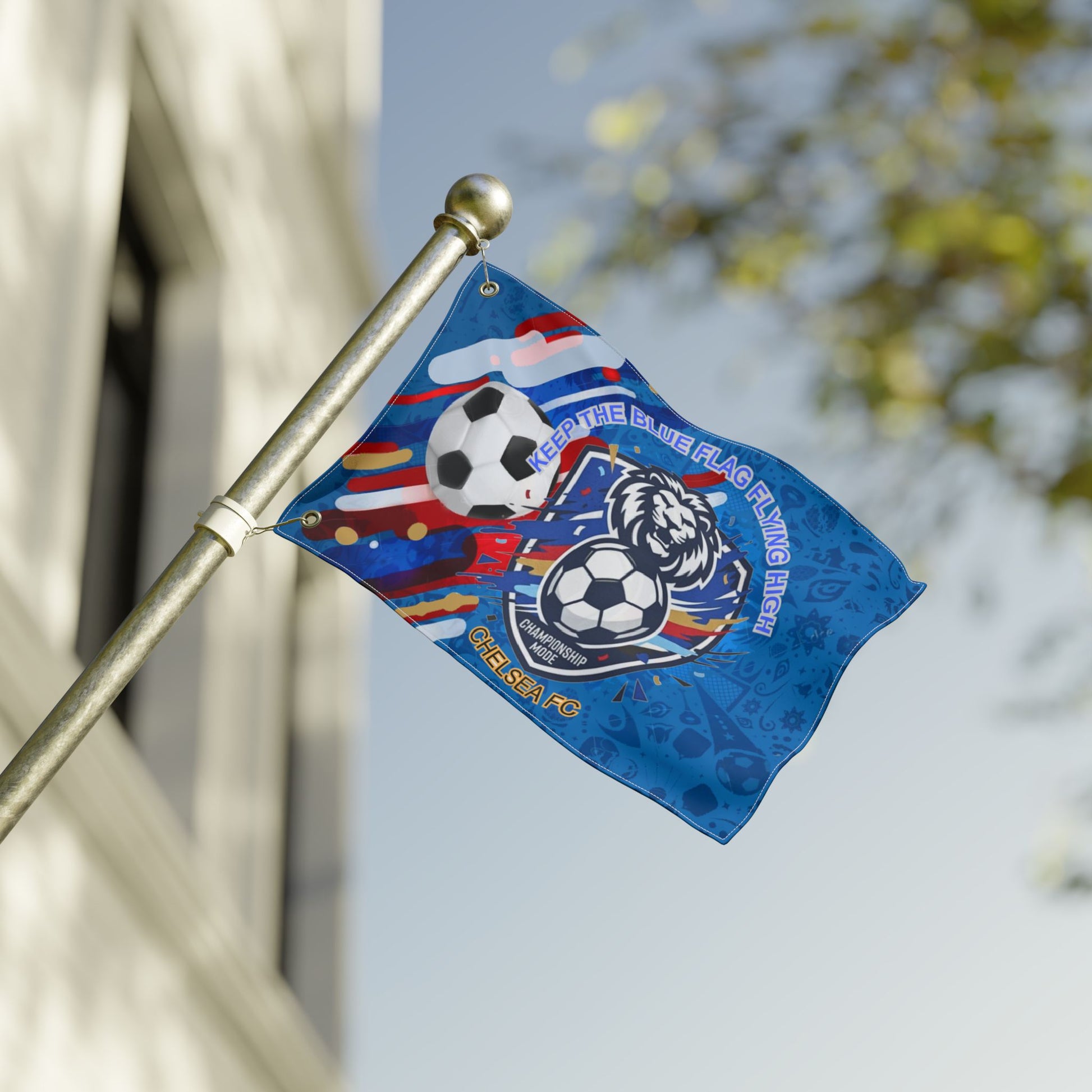 Chelsea FC Soccer Flag — Double-Sided "Keep the Blue Flag Flying High" Fan Banner - Trending Novelties & Gifts