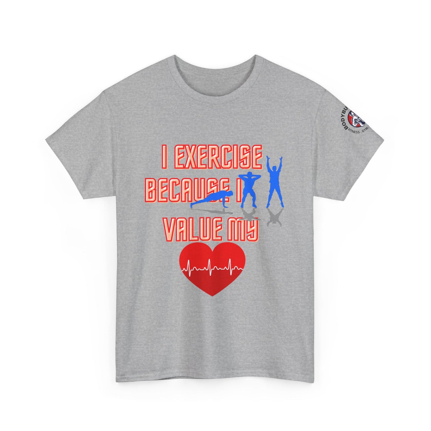 Fitness Quotes on Heart Unisex Heavy Cotton Tee. FQT