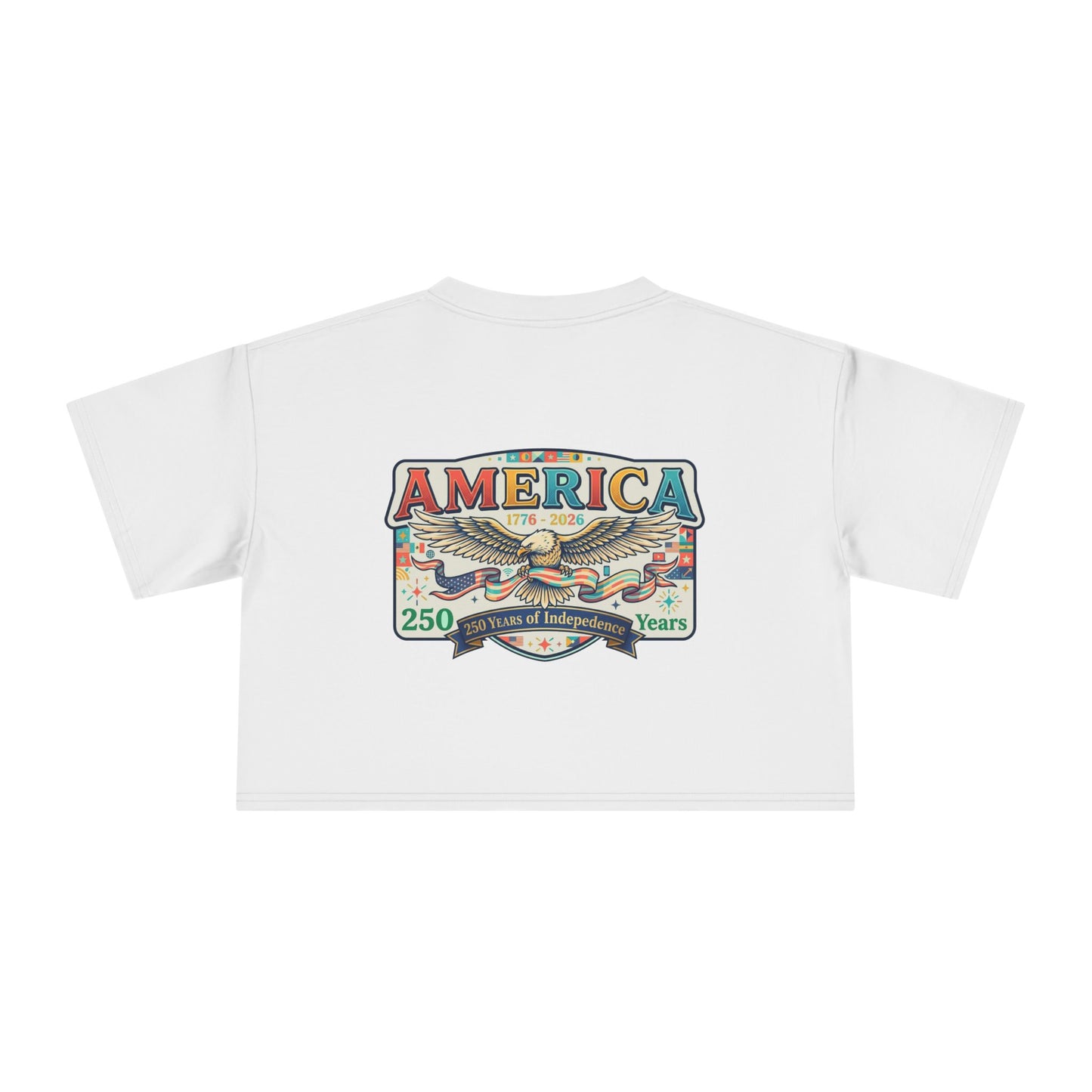 USA 250th ANNIVERSARY America Eagle  Women's Crop Tee | Patriotic 250 Years Independence Women's Crop Tee - Trending Novelties & Gifts
