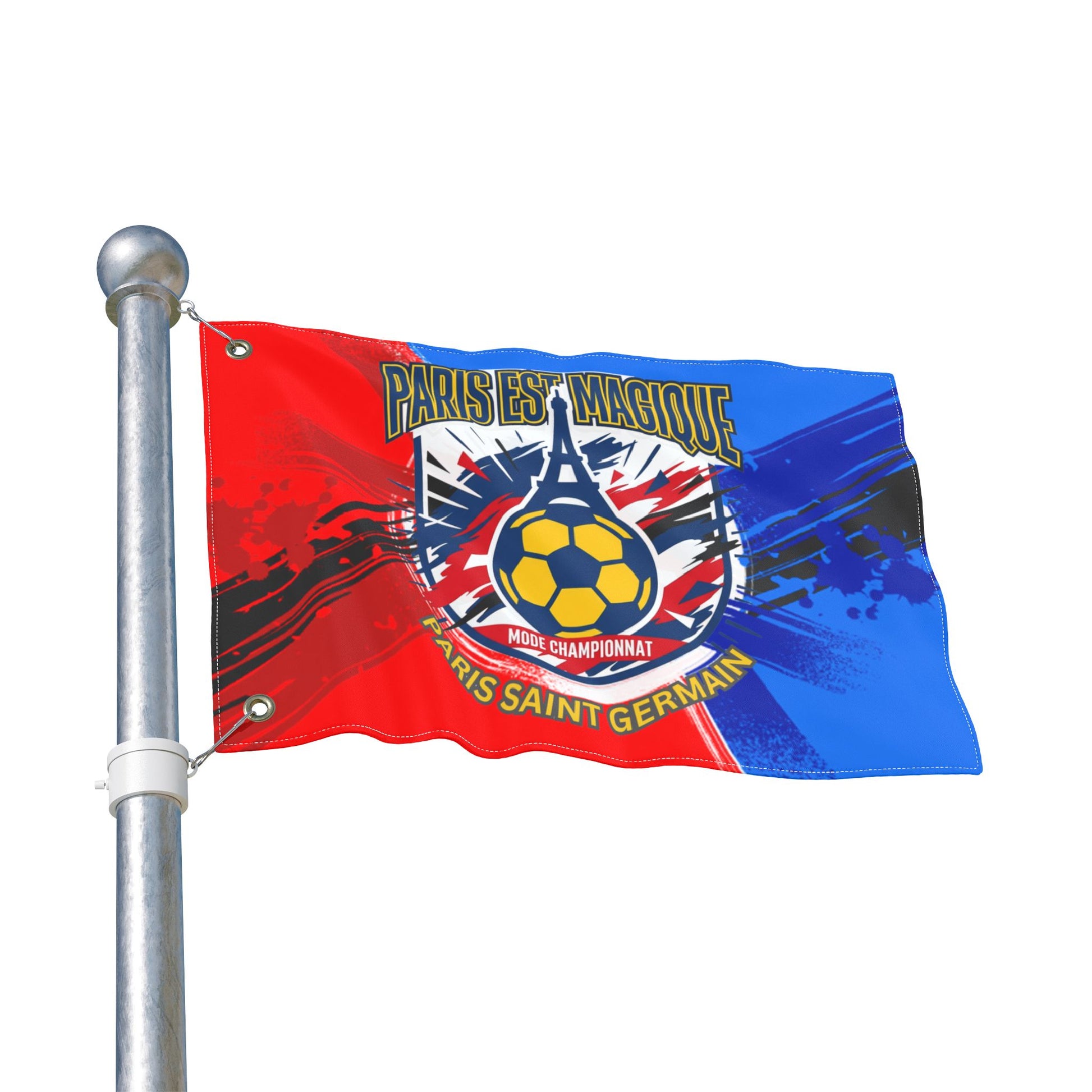 Paris est Magique Football Flag – Paris Saint-Germain Double-Sided Soccer Fan Banner - Trending Novelties & Gifts