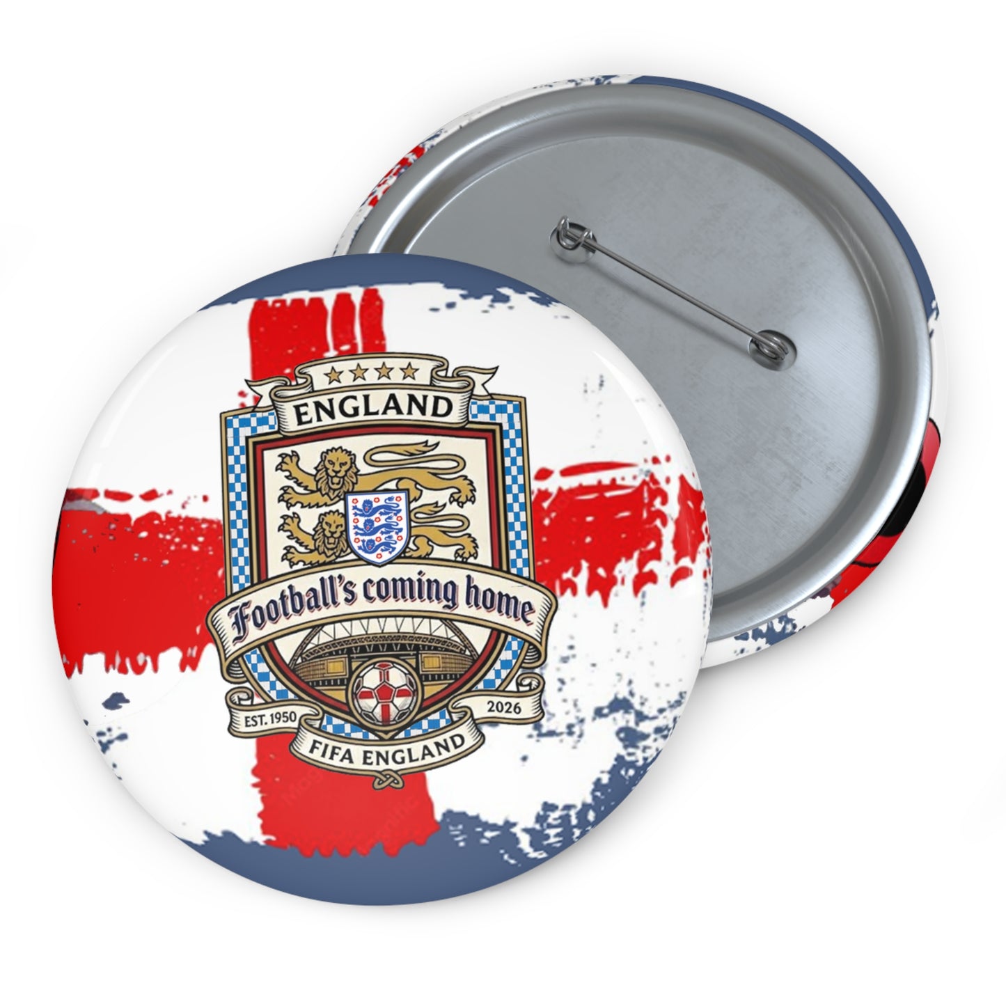 England Football Crest Pin Button — St. George’s Cross Soccer Badge