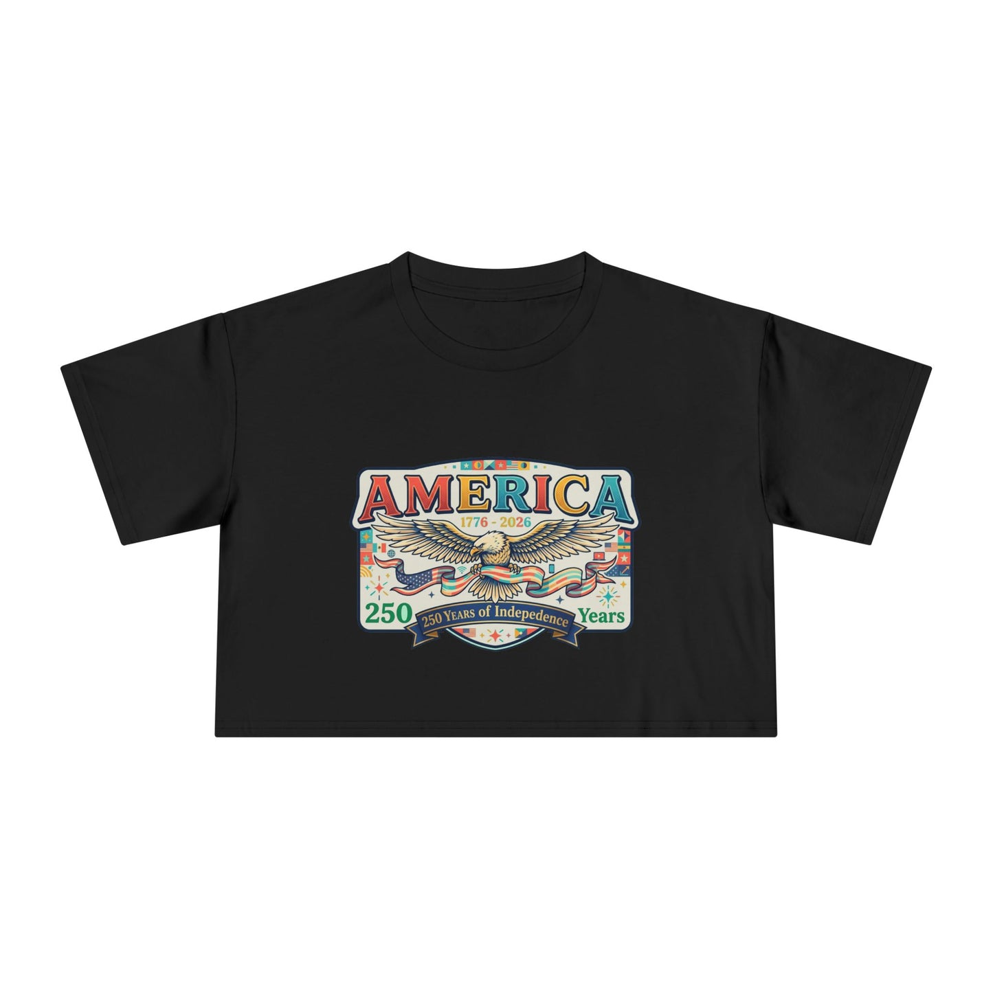 USA 250th ANNIVERSARY America Eagle  Women's Crop Tee | Patriotic 250 Years Independence Women's Crop Tee - Trending Novelties & Gifts