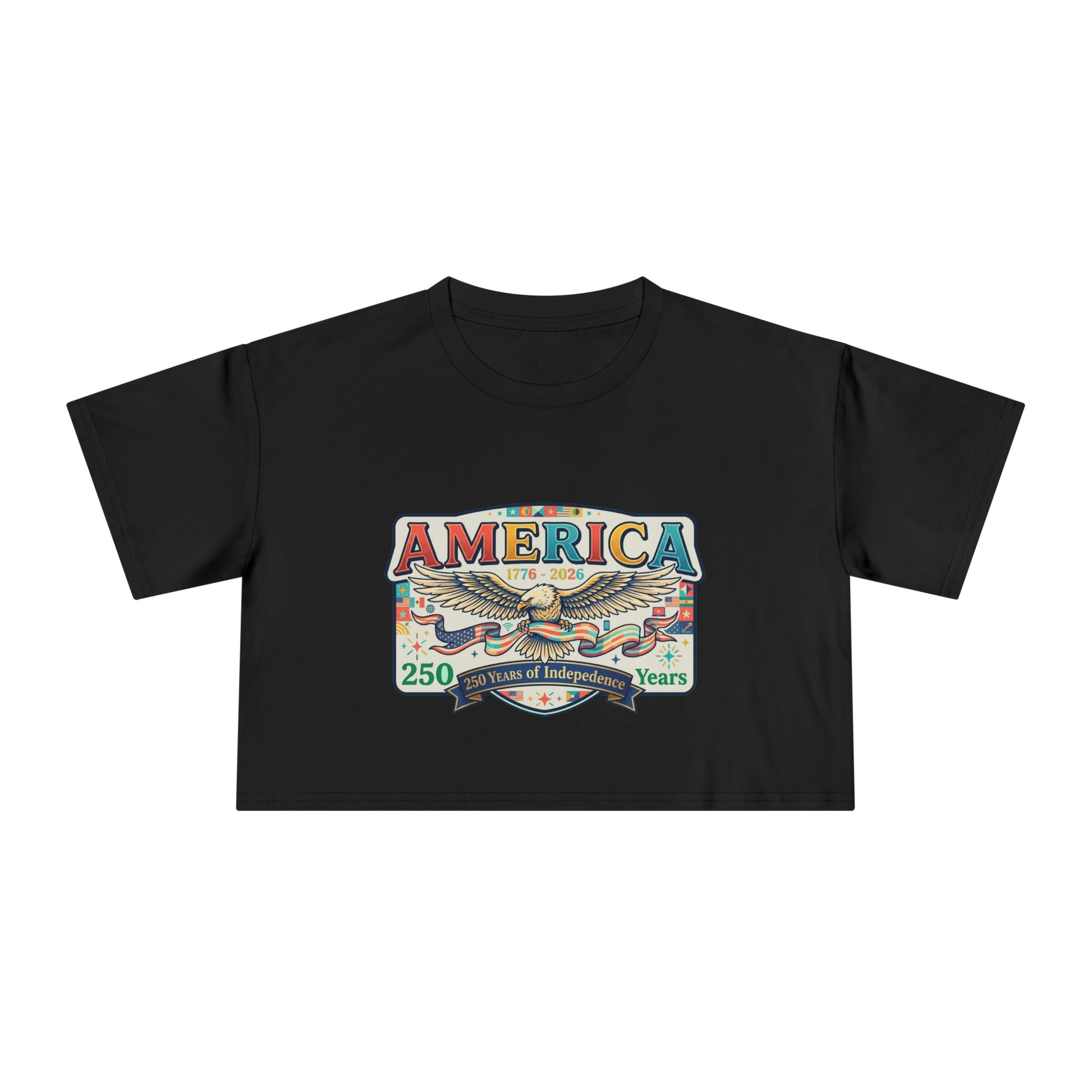USA 250th ANNIVERSARY America Eagle  Women's Crop Tee | Patriotic 250 Years Independence Women's Crop Tee - Trending Novelties & Gifts