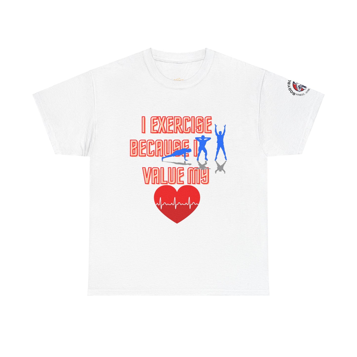 Fitness Quotes on Heart Unisex Heavy Cotton Tee. FQT