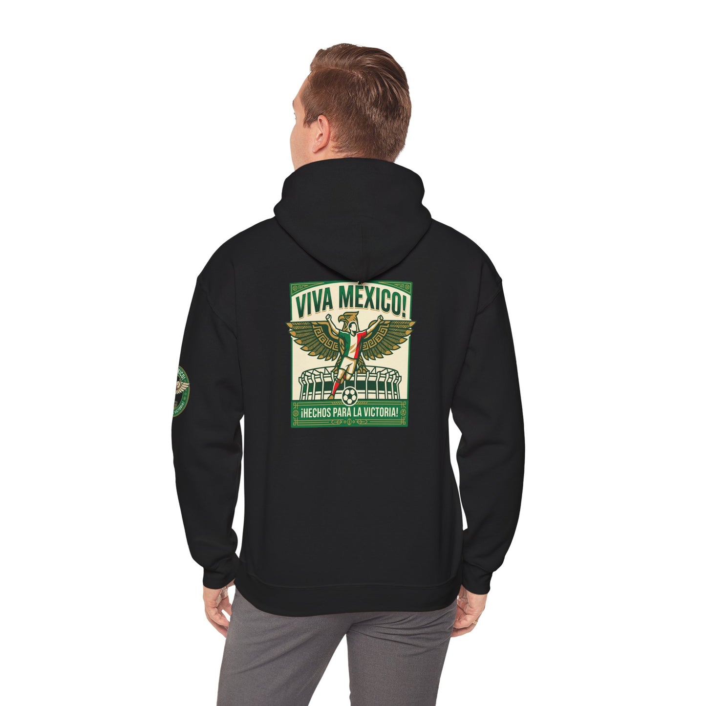 Viva México Soccer Hoodie — Retro Eagle Mexican Pride Graphic