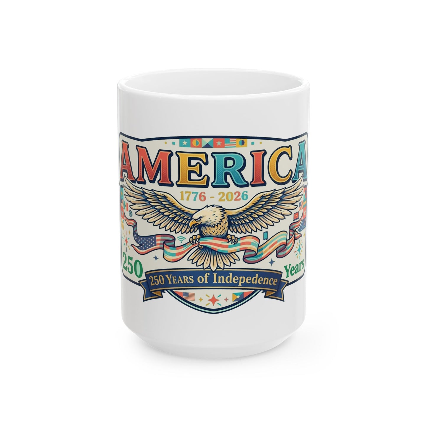 USA 250th ANNIVERSARY Patriotic Eagle Coffee Mug | America 250 Years of Independence Ceramic Mug - Trending Novelties & Gifts