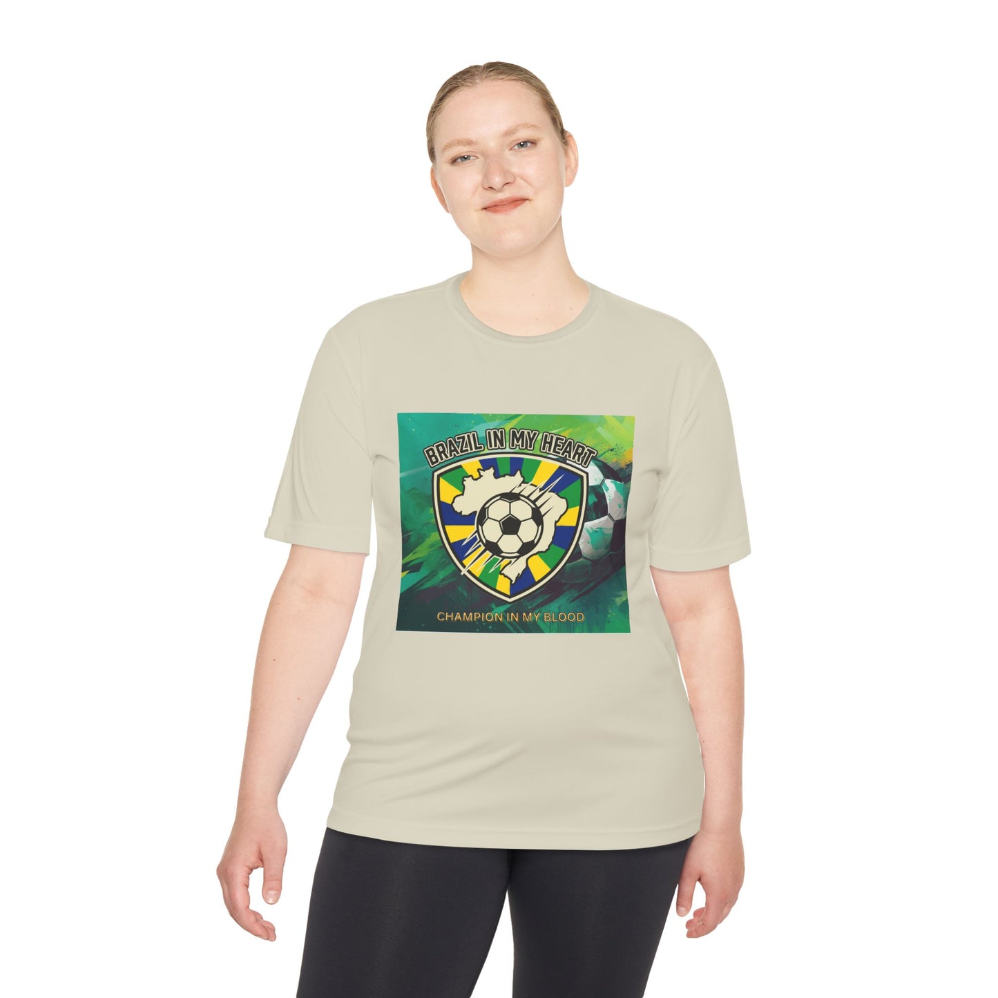 Brazil In My Heart Soccer Tee — Champion In My Blood Moisture-Wicking Shirt - Trending Novelties & Gifts