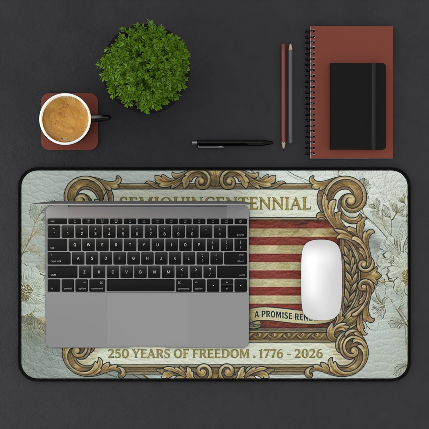 USA 250th ANNIVERSARY  (Semiquincentennial) Commemorative Desk Mat |  America 250 Years of Freedom Vintage Design Desk Mat - Trending Novelties & Gifts