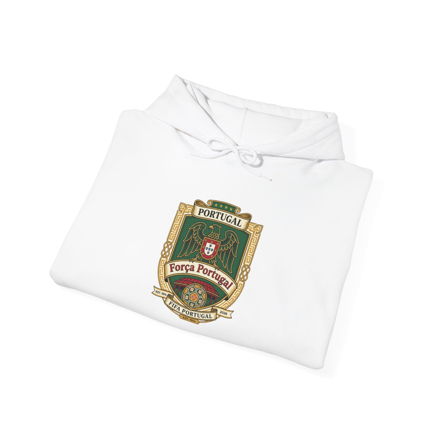 Portugal Soccer Crest Hoodie — Classic Portuguese Pride Pullover