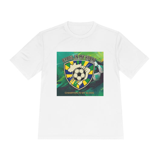 Brazil In My Heart Soccer Tee — Champion In My Blood Moisture-Wicking Shirt - Trending Novelties & Gifts