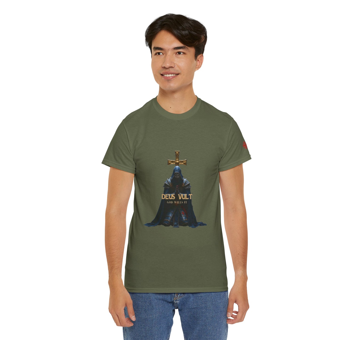 Deus Vult T-Shirt — Medieval Knight Cross Graphic Tee (CT)